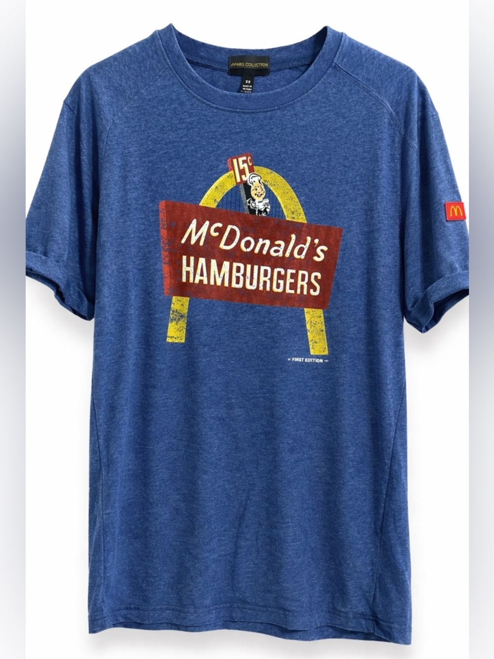 McDonald’s Graphic Tee • Retro Hamburger Sign • Sleeve Logo • Small